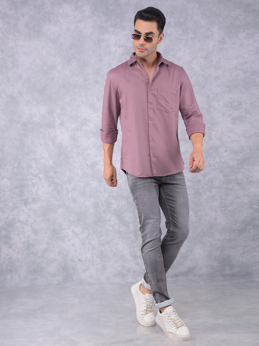 Pink Knitted Shirt-Men Shirts-Crimsoune Club