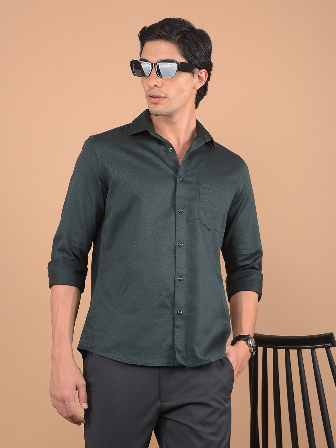 Green Shirt-Men Shirts-Crimsoune Club