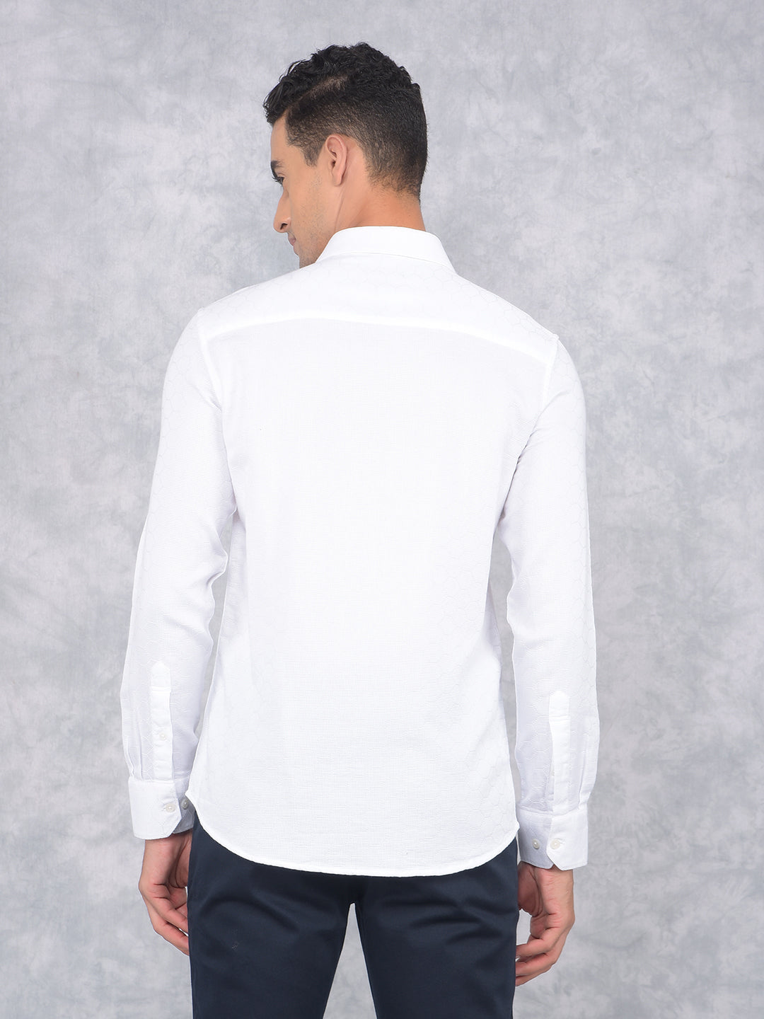 White Printed 100% Cotton Knitted Shirt-Men Shirts-Crimsoune Club