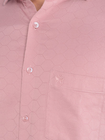 Pink Printed 100% Cotton Knitted Shirt-Men Shirts-Crimsoune Club