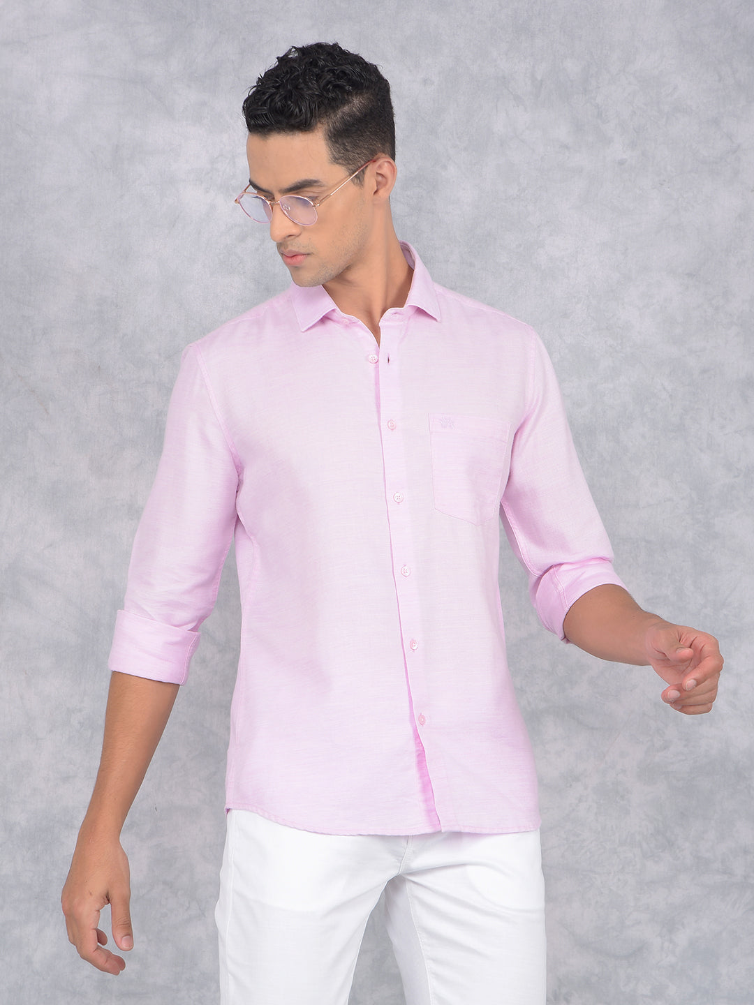 Pink Knitted Shirt-Men Shirts-Crimsoune Club