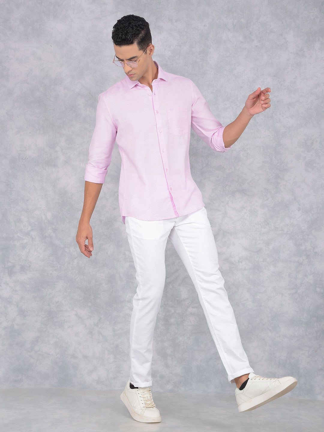 Pink Knitted Shirt-Men Shirts-Crimsoune Club