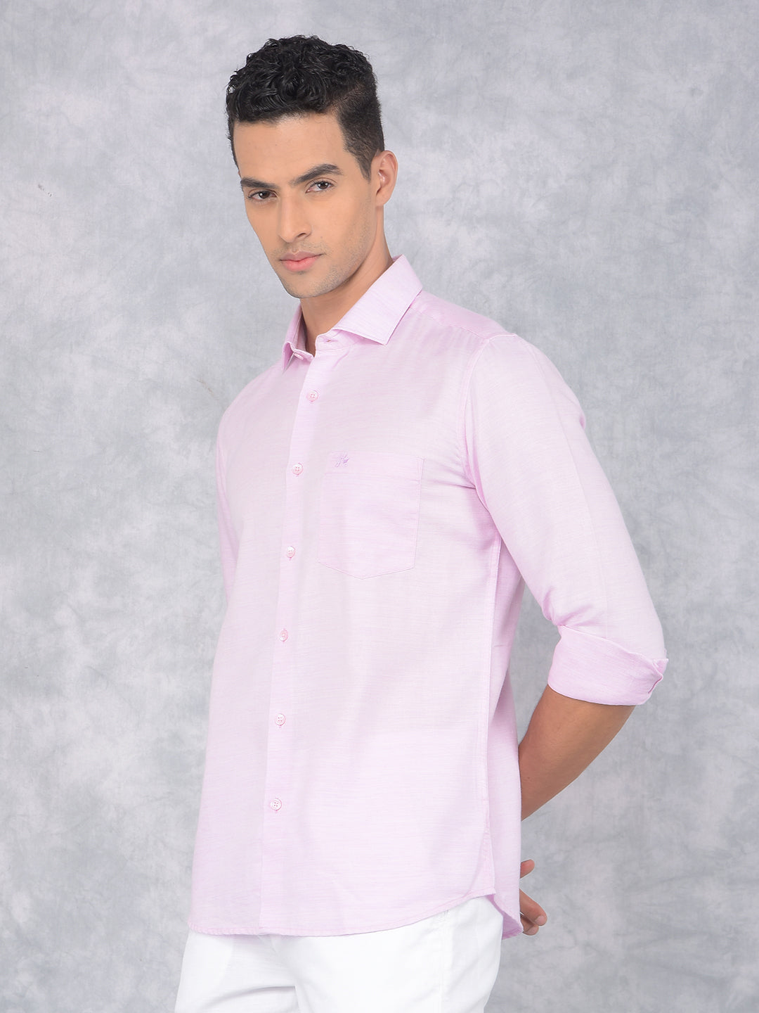 Pink Knitted Shirt-Men Shirts-Crimsoune Club