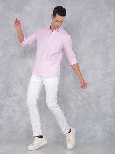 Pink Knitted Shirt-Men Shirts-Crimsoune Club