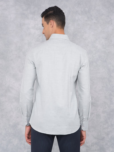 Grey Knitted Shirt-Men Shirts-Crimsoune Club