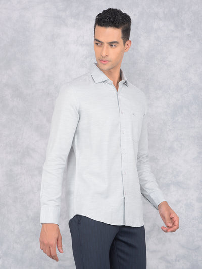 Grey Knitted Shirt-Men Shirts-Crimsoune Club