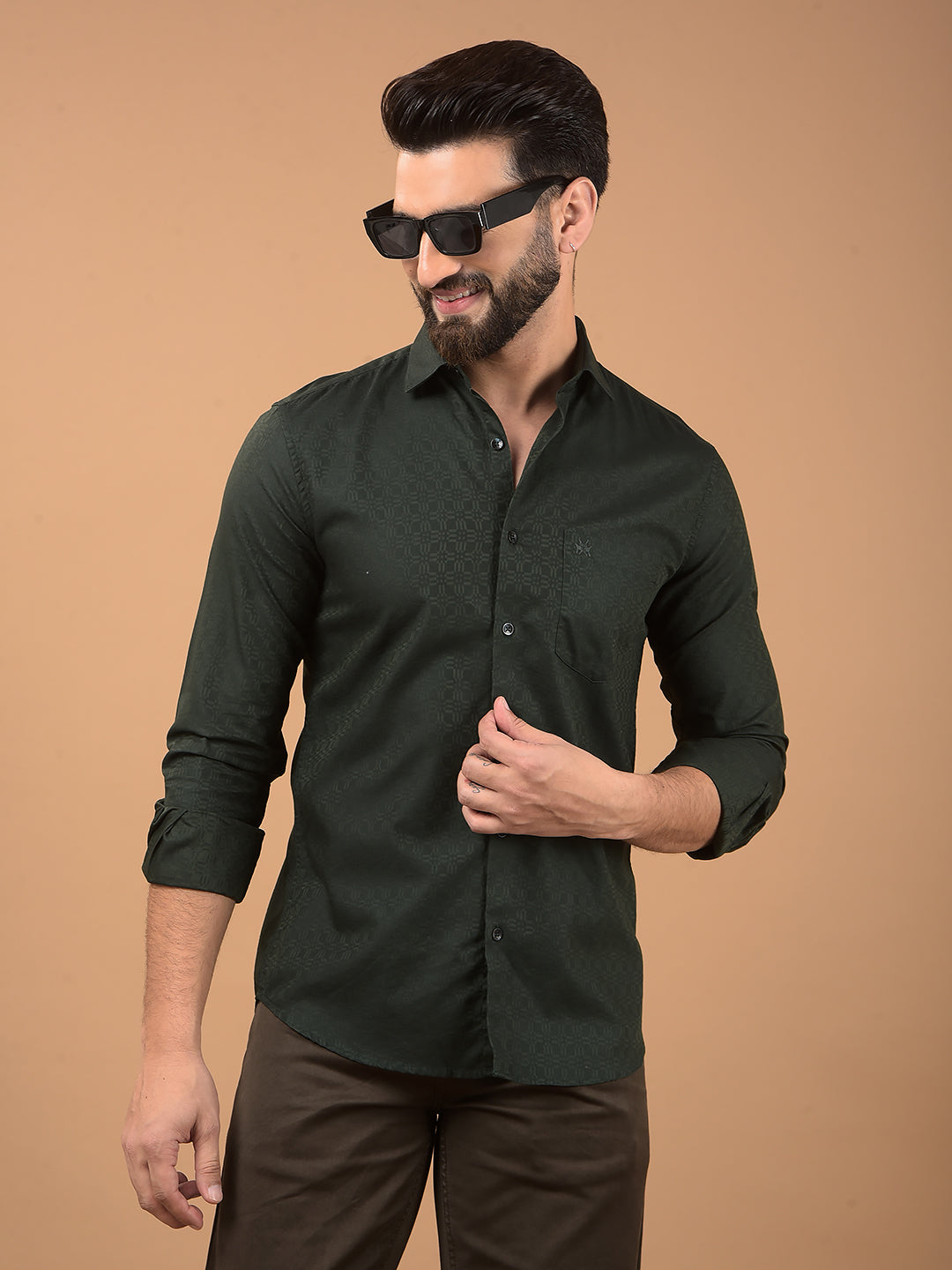 Green Printed Shirt