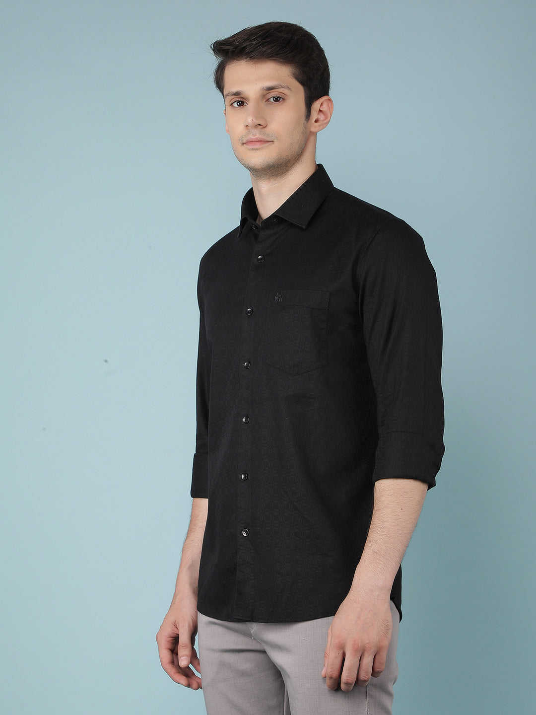 Black Printed Shirt-Men Shirts-Crimsoune Club