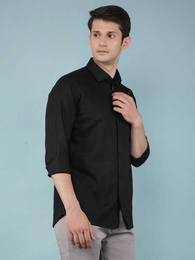 Black Printed Shirt-Men Shirts-Crimsoune Club