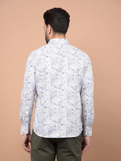 Purple Printed 100% Cotton Shirt