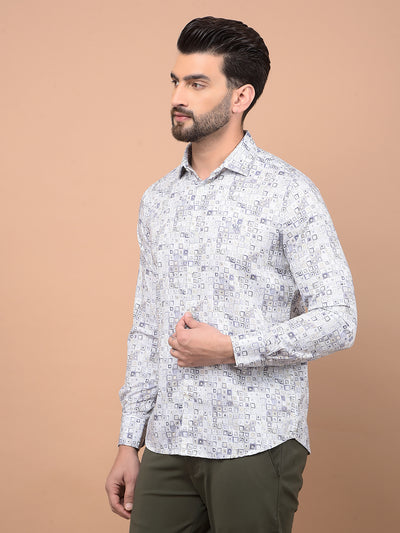 Purple Printed 100% Cotton Shirt