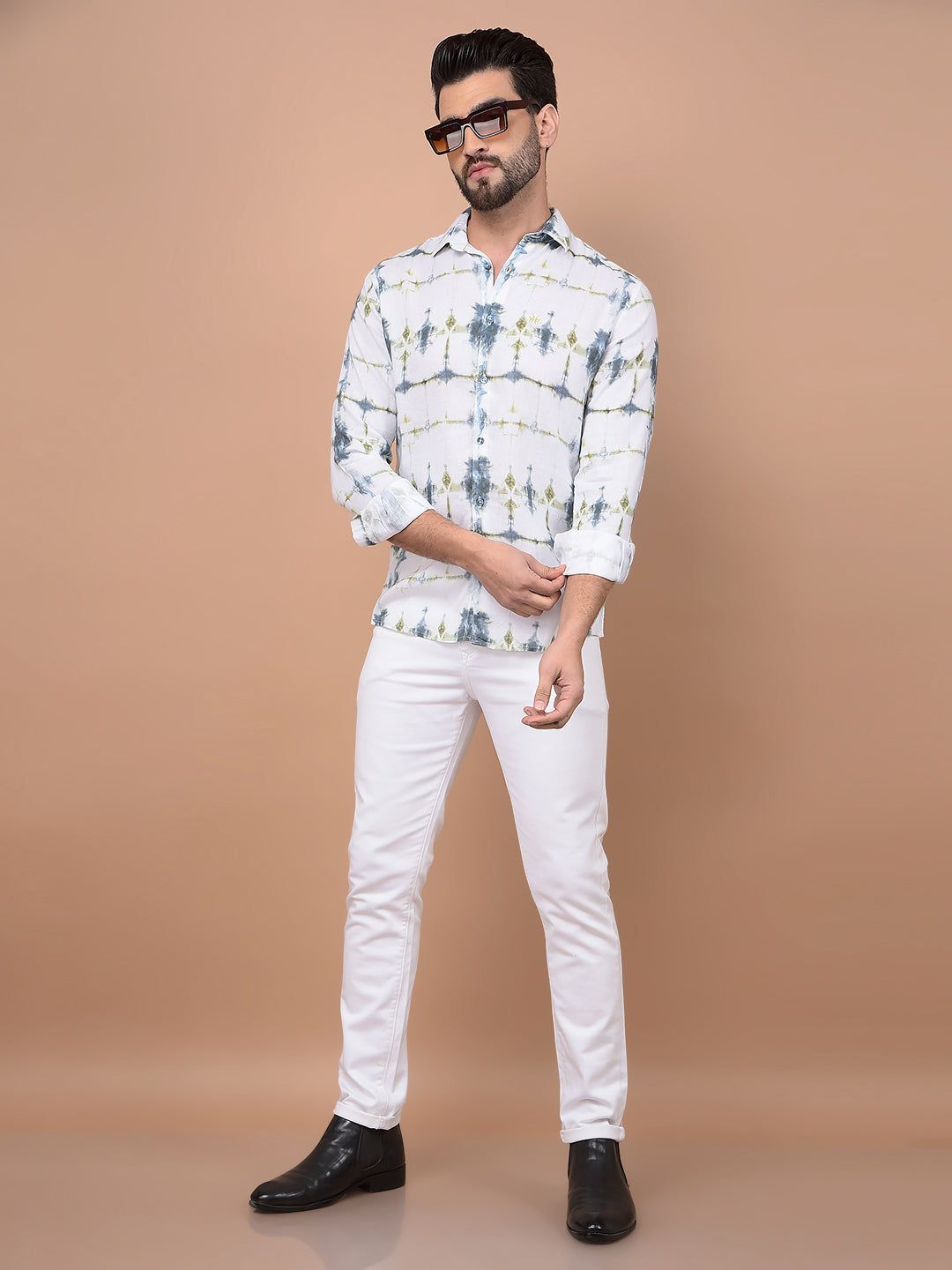 Multi-Color Printed Linen Shirt