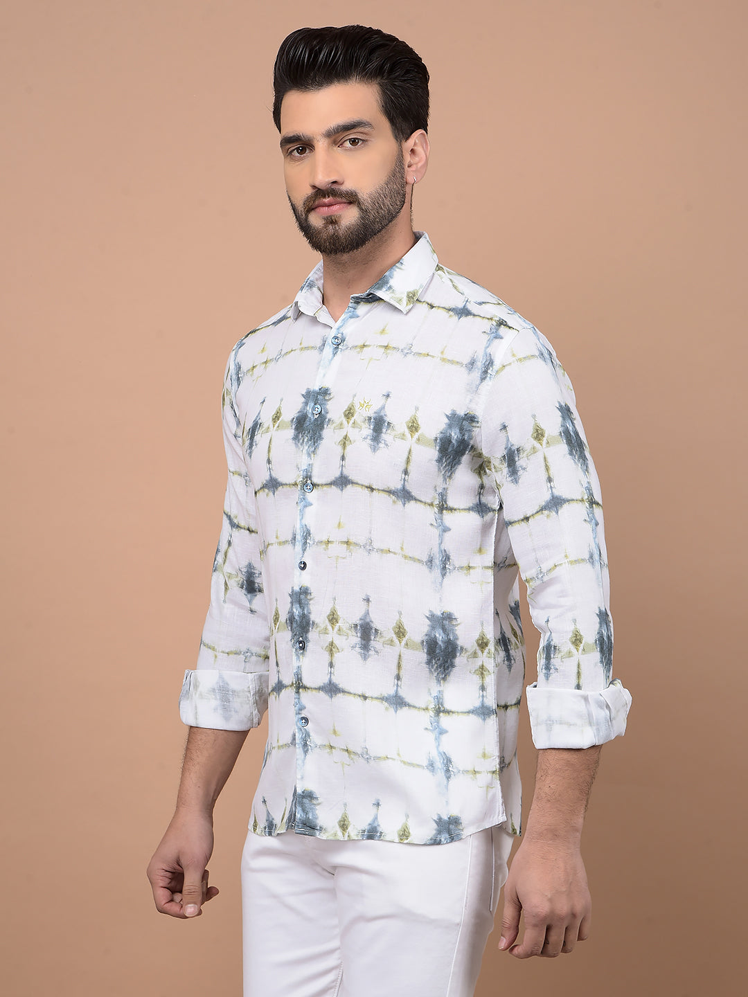 Multi-Color Printed Linen Shirt