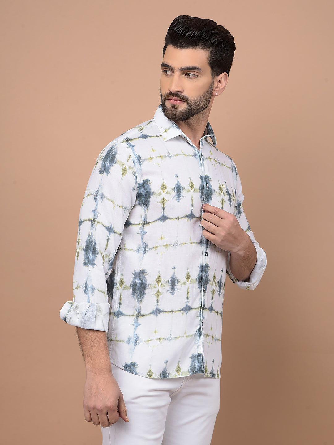 Multi-Color Printed Linen Shirt