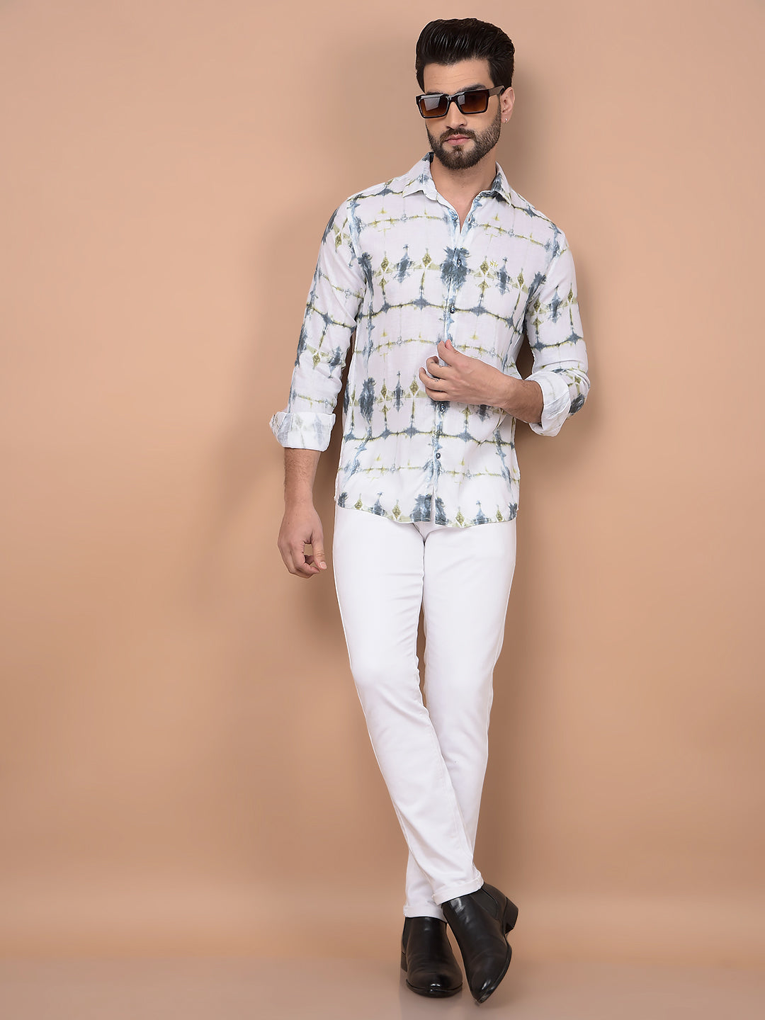 Multi-Color Printed Linen Shirt