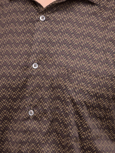 Brown Printed Shirt