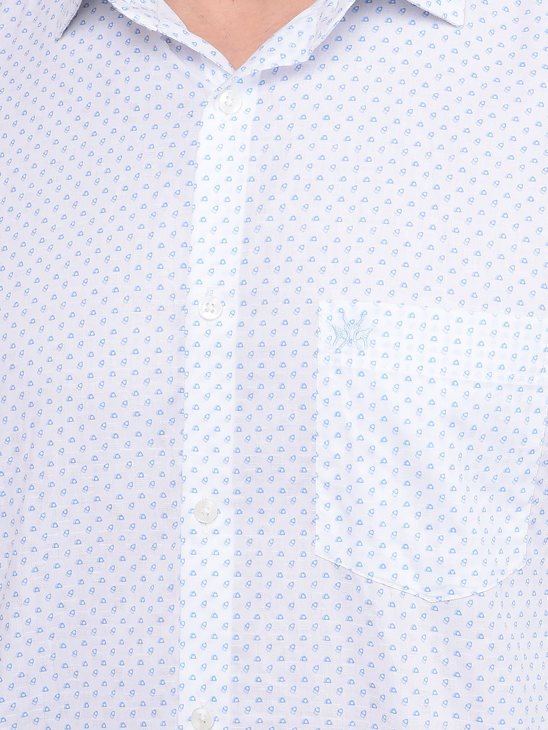 Blue Printed 100% Cotton Shirt