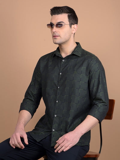 Green Checked 100% Cotton Shirt