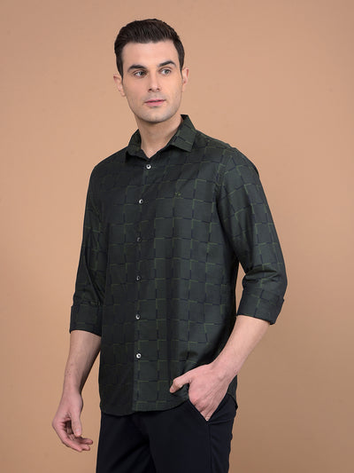 Green Checked 100% Cotton Shirt