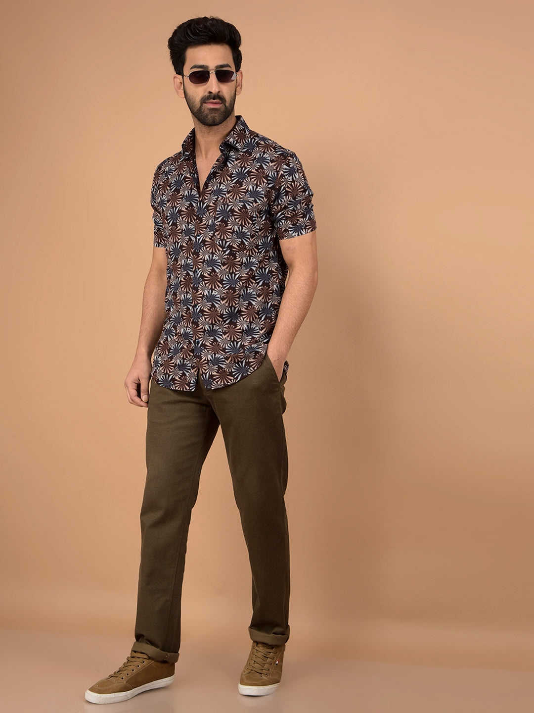 Multi-Color Floral Print Shirt-Men Shirts-Crimsoune Club