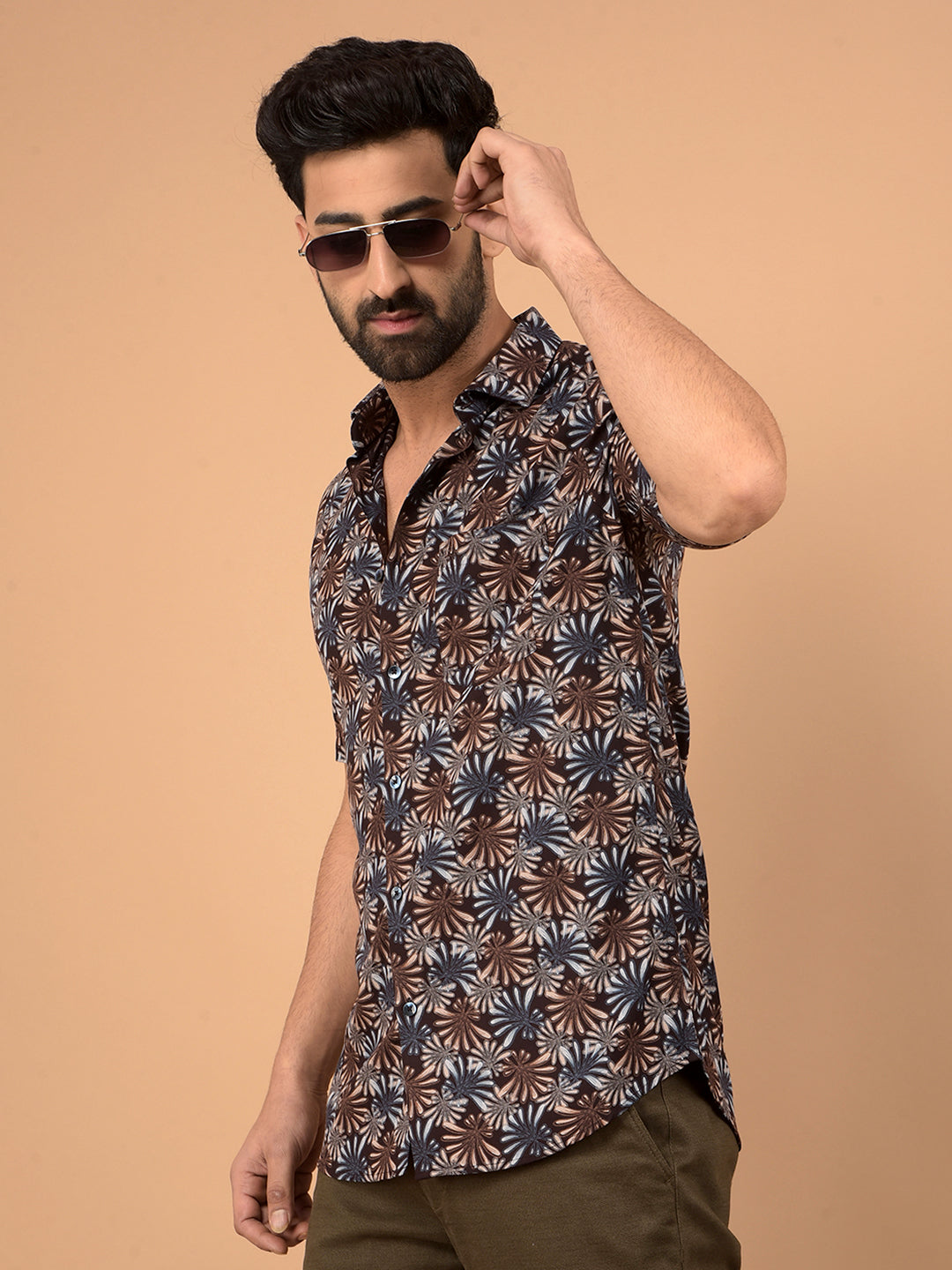 Multi-Color Floral Print Shirt-Men Shirts-Crimsoune Club