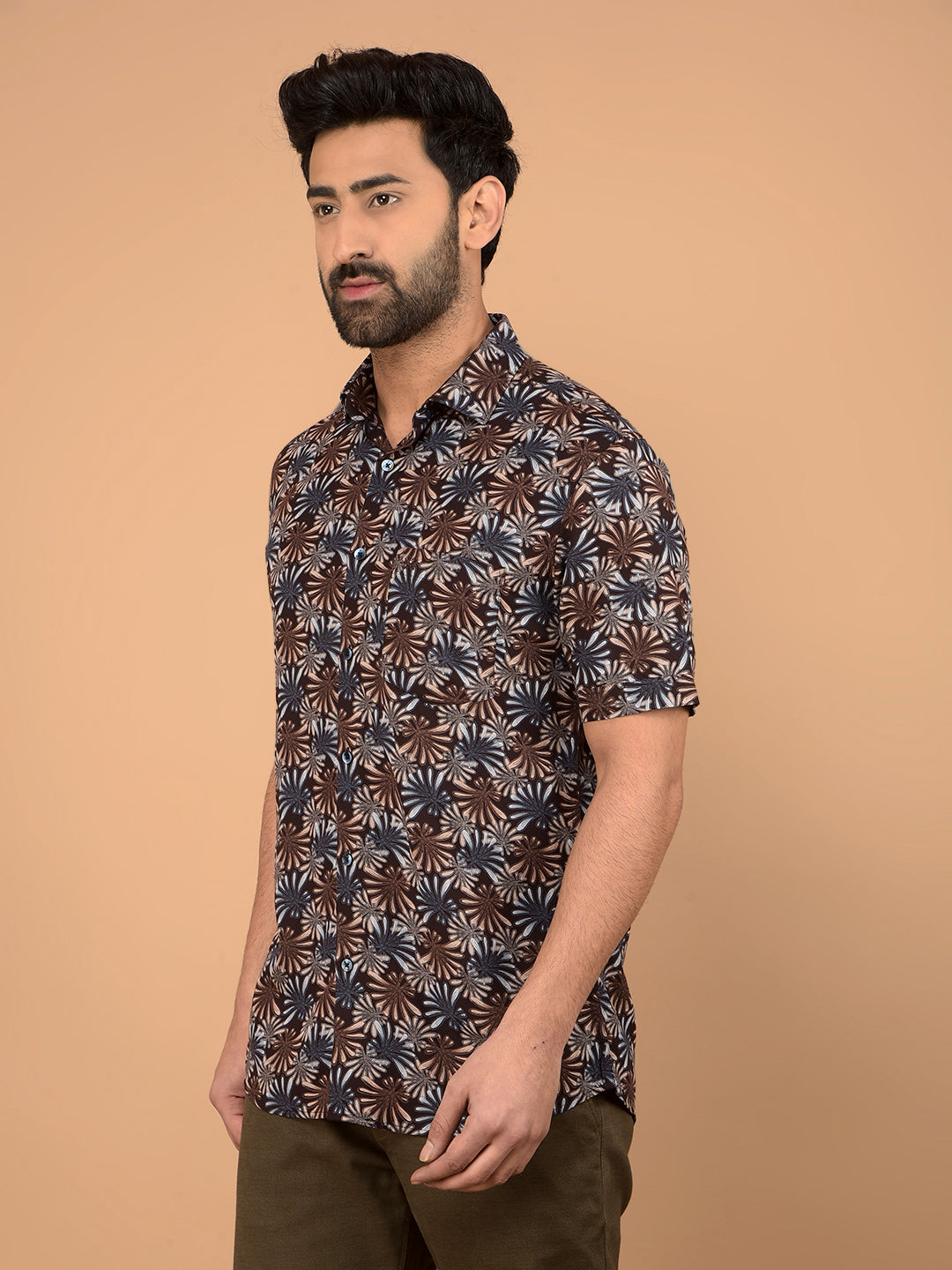 Multi-Color Floral Print Shirt-Men Shirts-Crimsoune Club