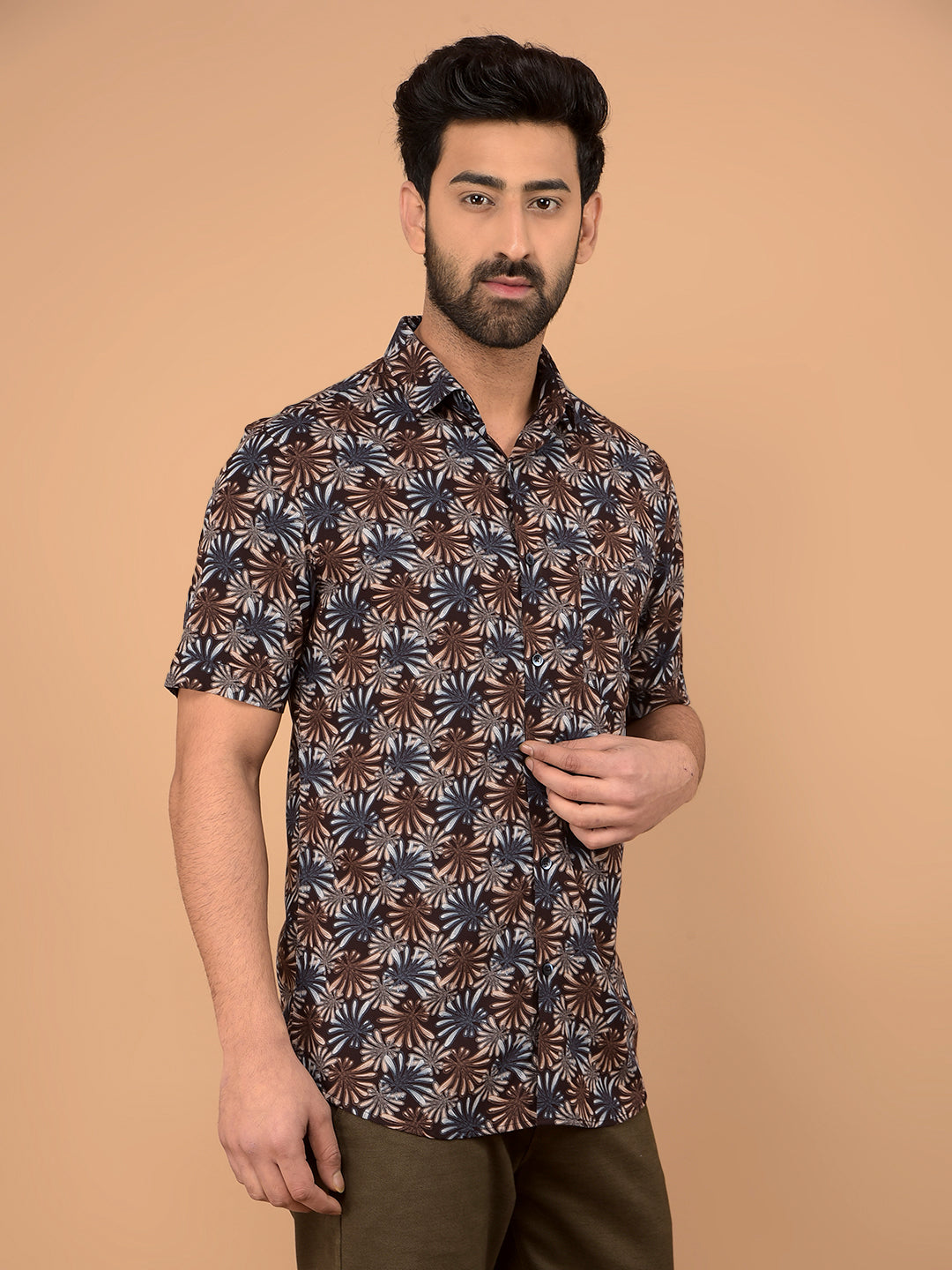 Multi-Color Floral Print Shirt-Men Shirts-Crimsoune Club