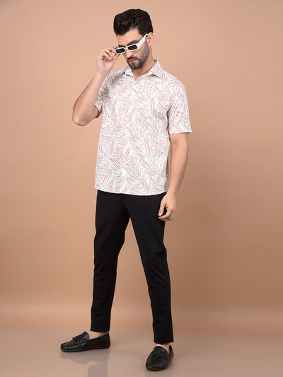 Peach Abstract Print Shirt