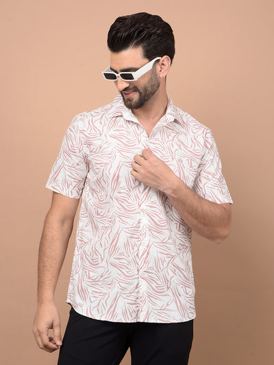 Peach Abstract Print Shirt