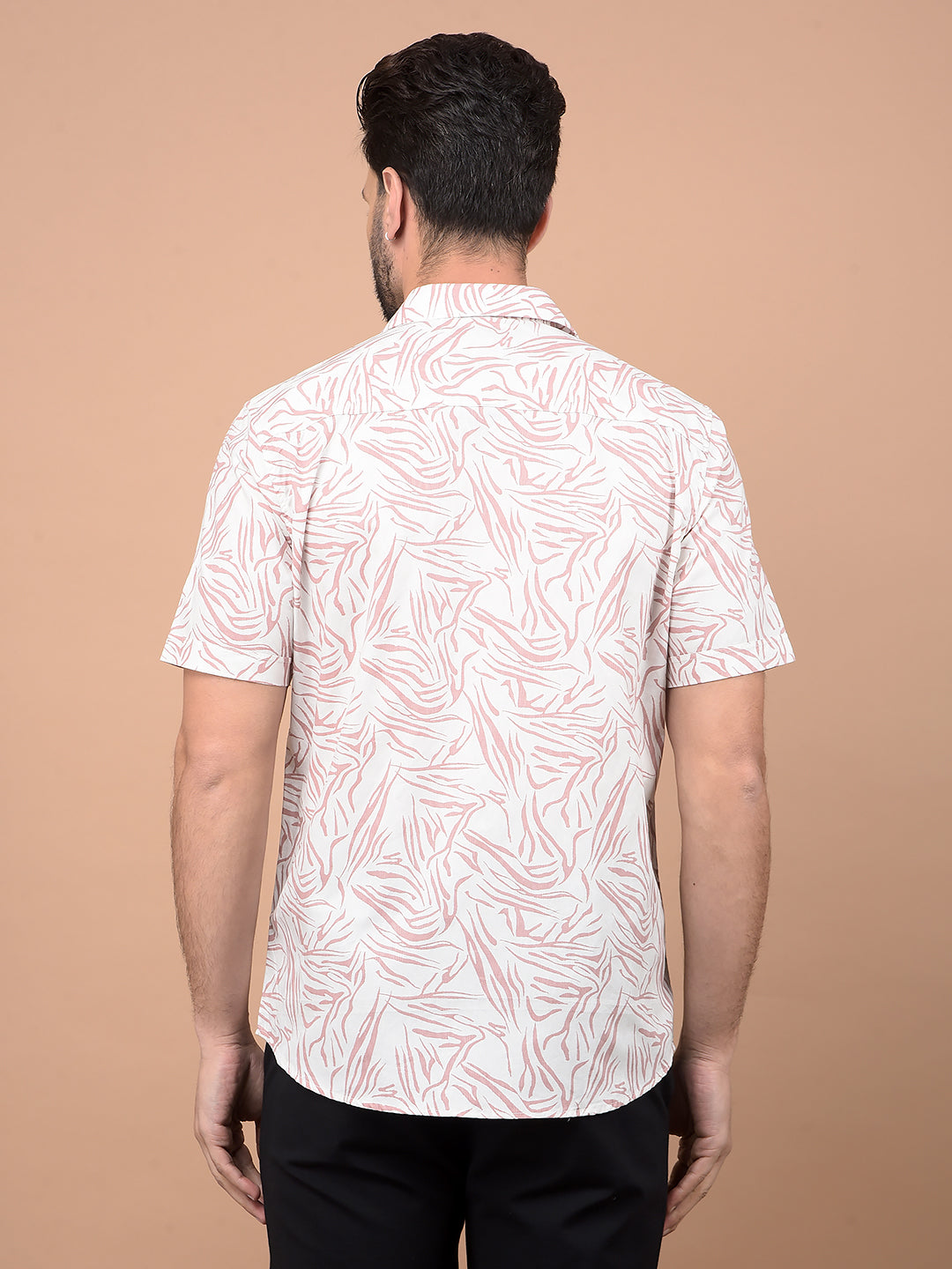 Peach Abstract Print Shirt