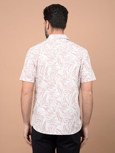 Peach Abstract Print Shirt