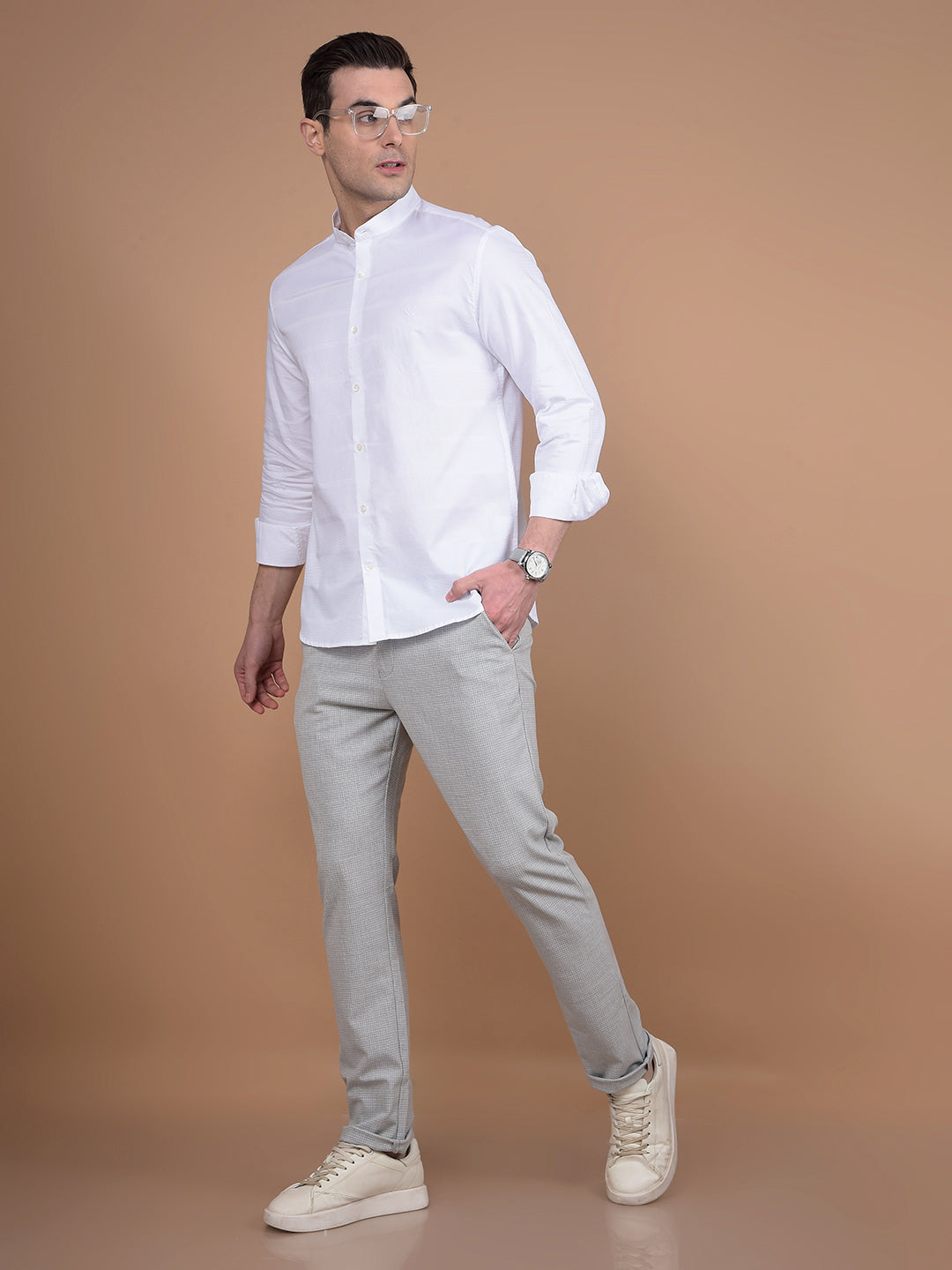 White 100% Cotton Knitted Shirt