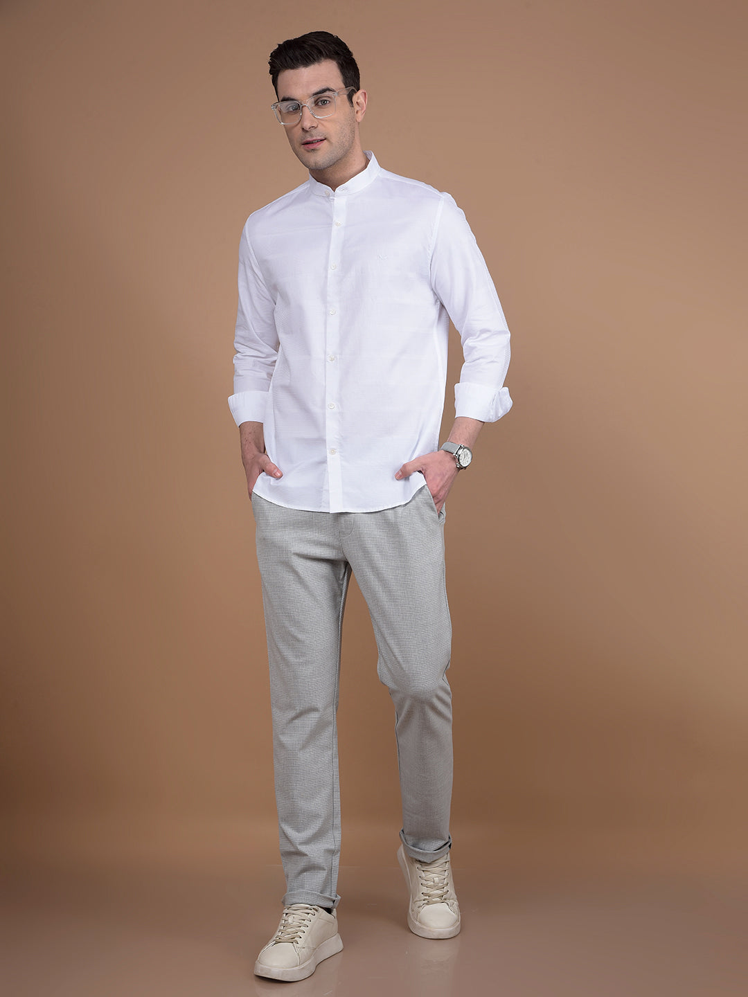 White 100% Cotton Knitted Shirt