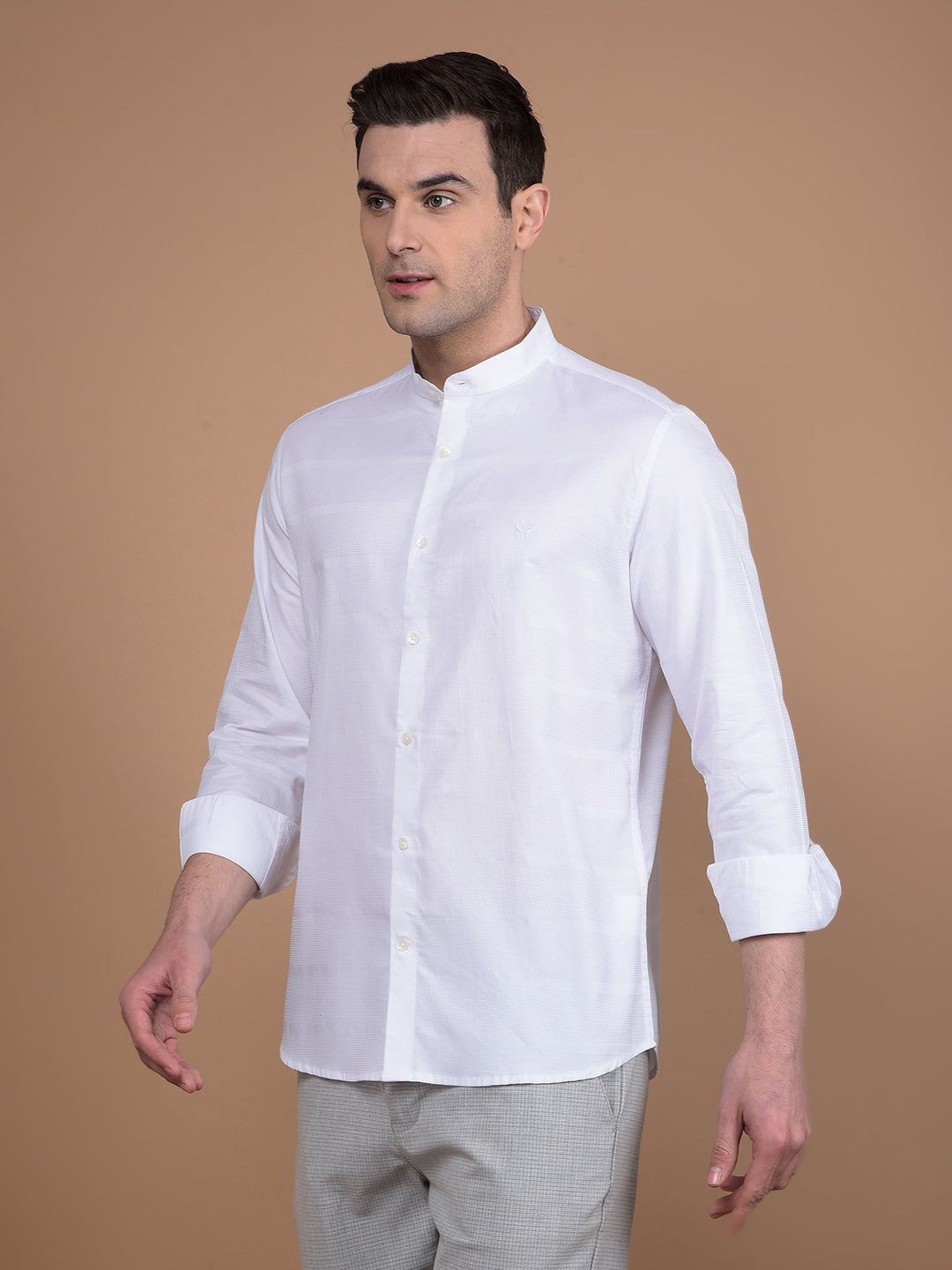 White 100% Cotton Knitted Shirt