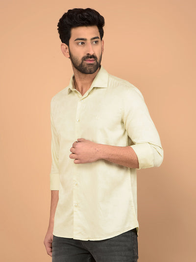 Cream Embroidered 100% Cotton Shirt-Men Shirts-Crimsoune Club