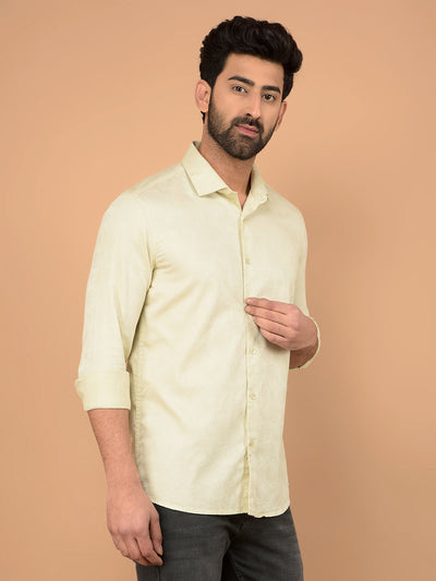 Cream Embroidered 100% Cotton Shirt-Men Shirts-Crimsoune Club