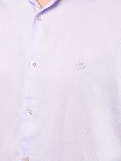 Purple Embroidered 100% Cotton Shirt-Men Shirts-Crimsoune Club