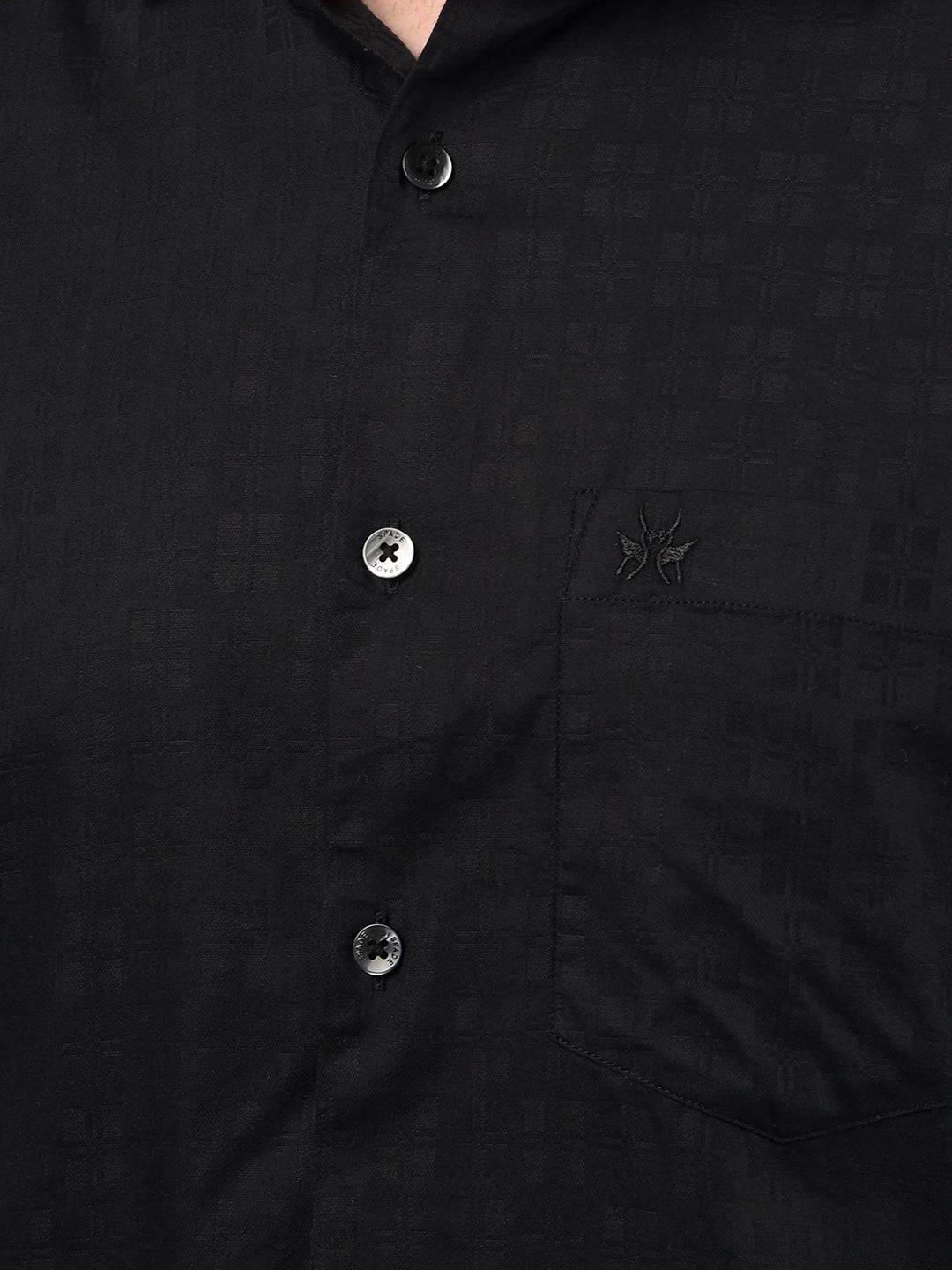 Black Printed Shirt-Men Shirts-Crimsoune Club