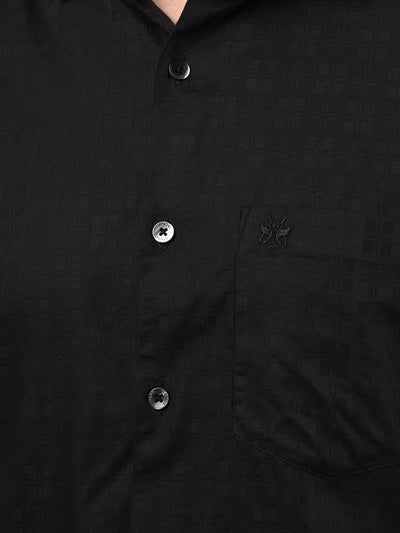 Black Printed Shirt-Men Shirts-Crimsoune Club