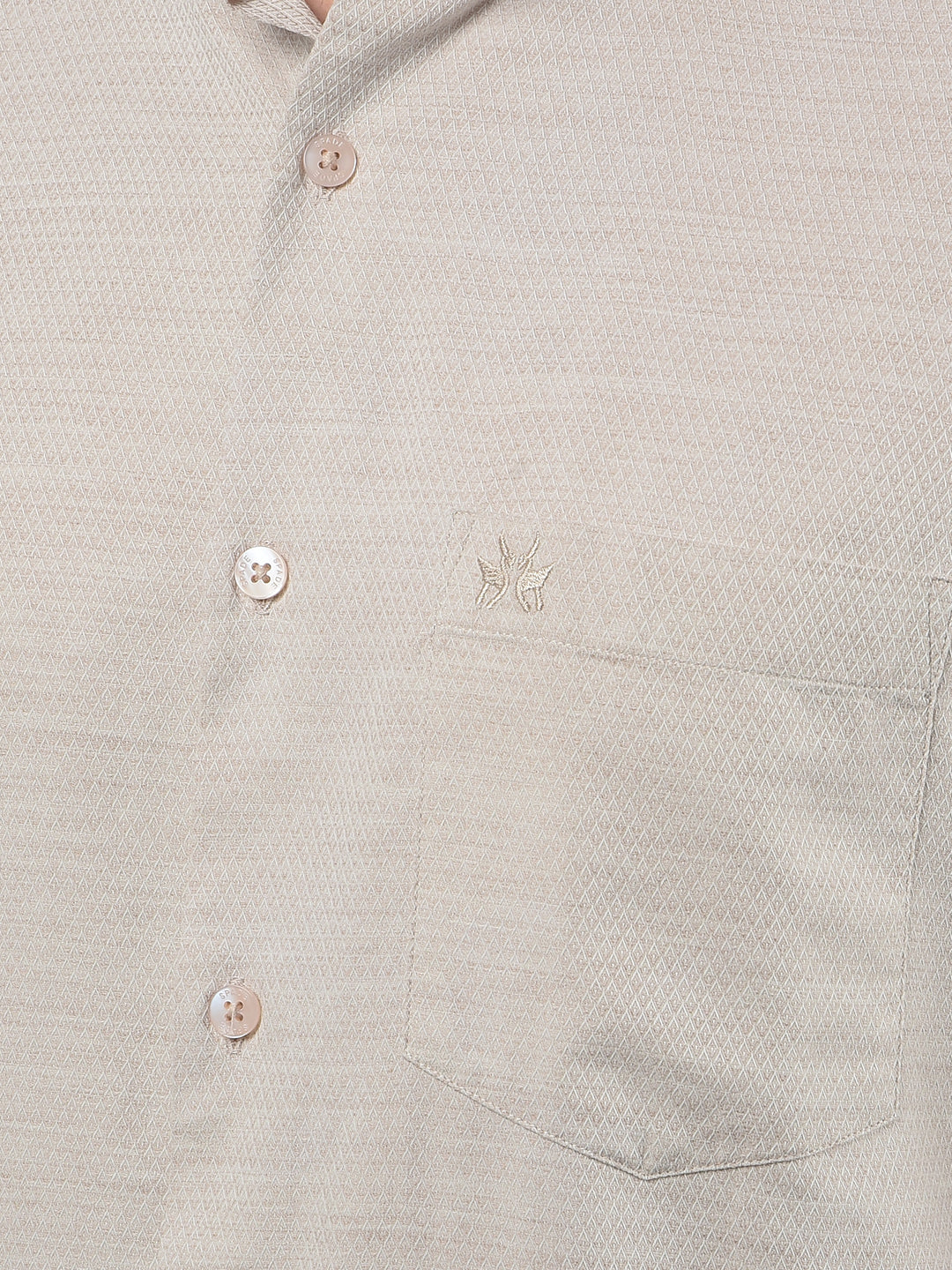 Beige Printed Shirt-Men Shirts-Crimsoune Club