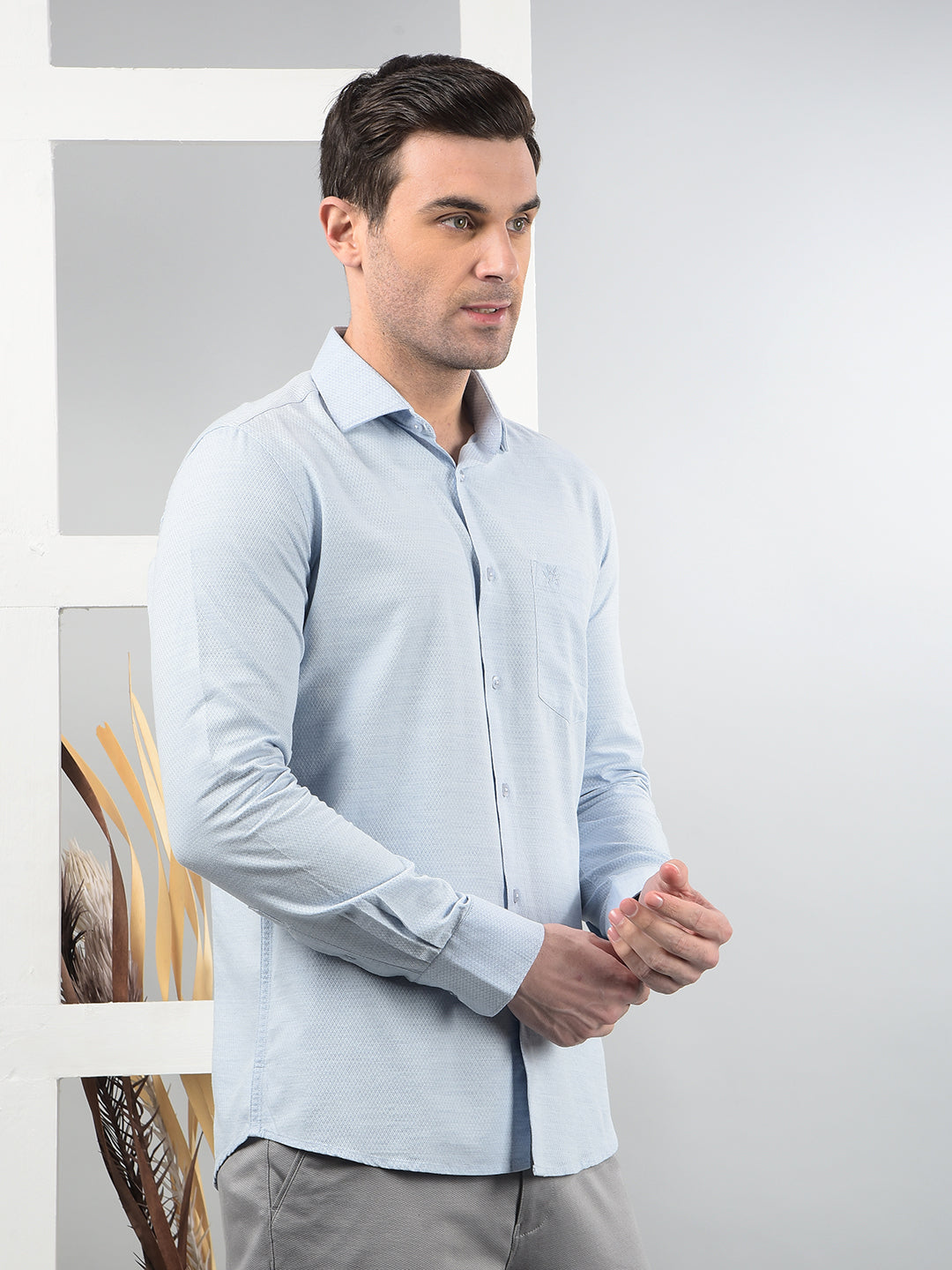 Blue Printed Shirt-Men Shirts-Crimsoune Club