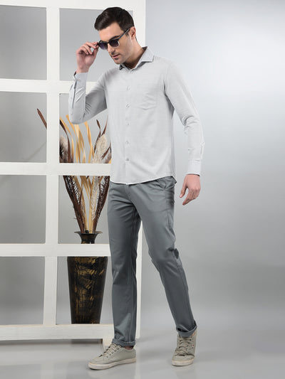 Grey Printed Shirt-Men Shirts-Crimsoune Club