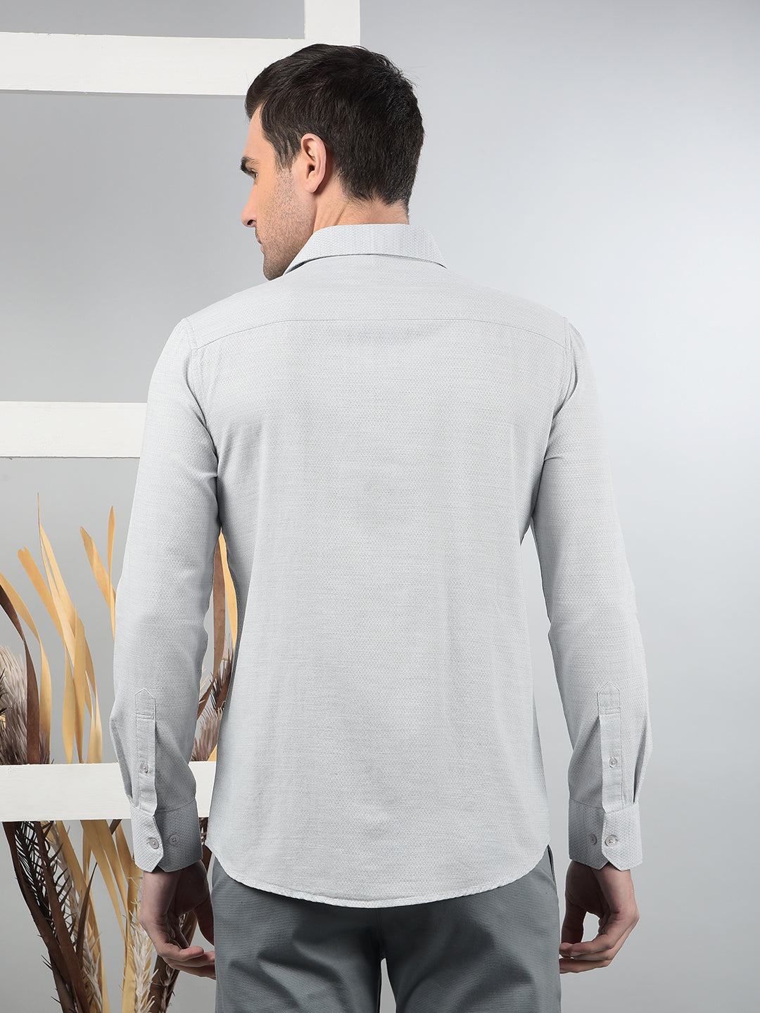 Grey Printed Shirt-Men Shirts-Crimsoune Club