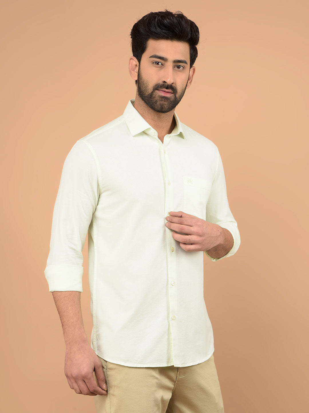 Green Printed Shirt-Men Shirts-Crimsoune Club