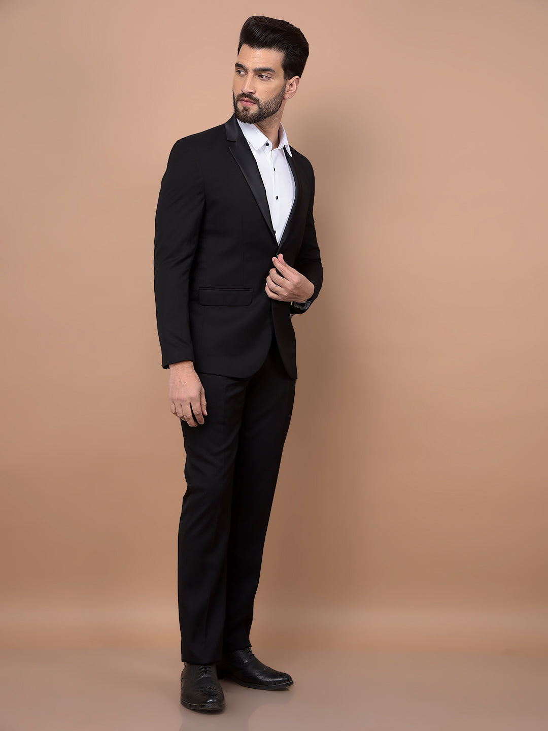 Black 2 Pieces Suit-Men Suits-Crimsoune Club