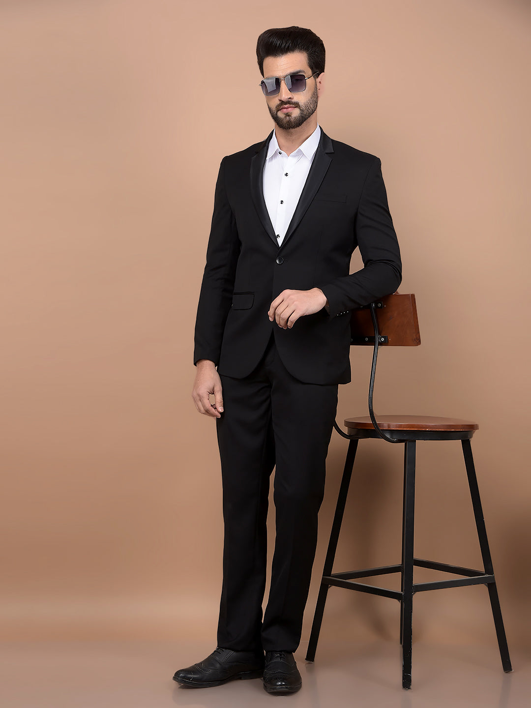 Black 2 Pieces Suit-Men Suits-Crimsoune Club