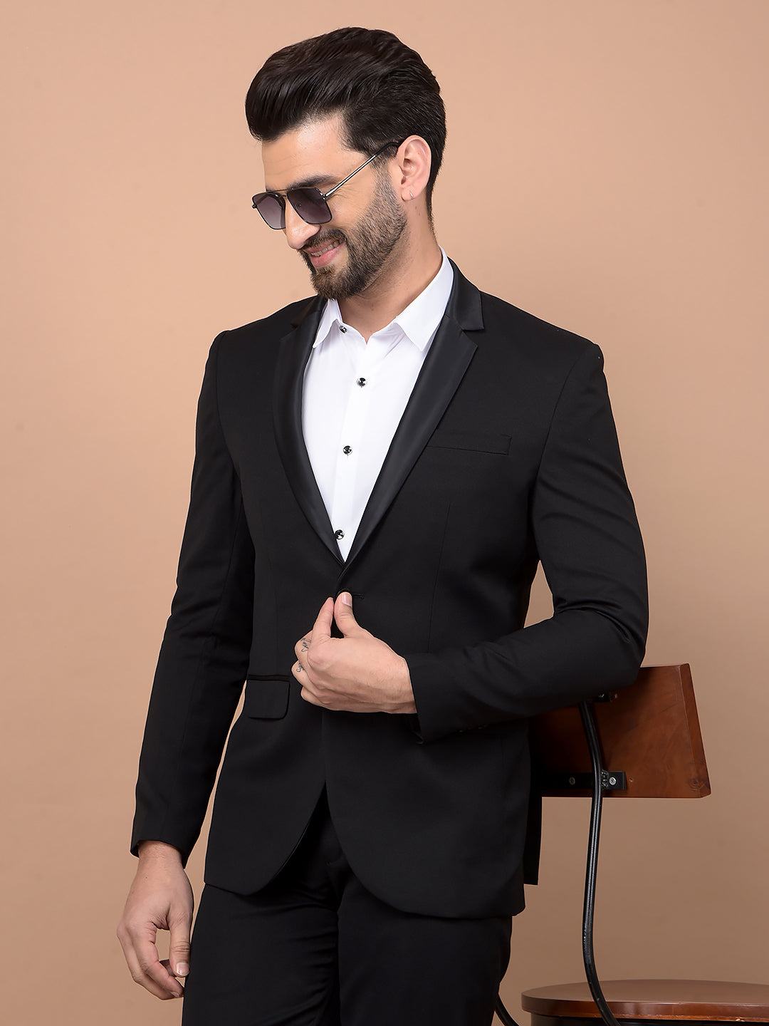 Black 2 Pieces Suit-Men Suits-Crimsoune Club