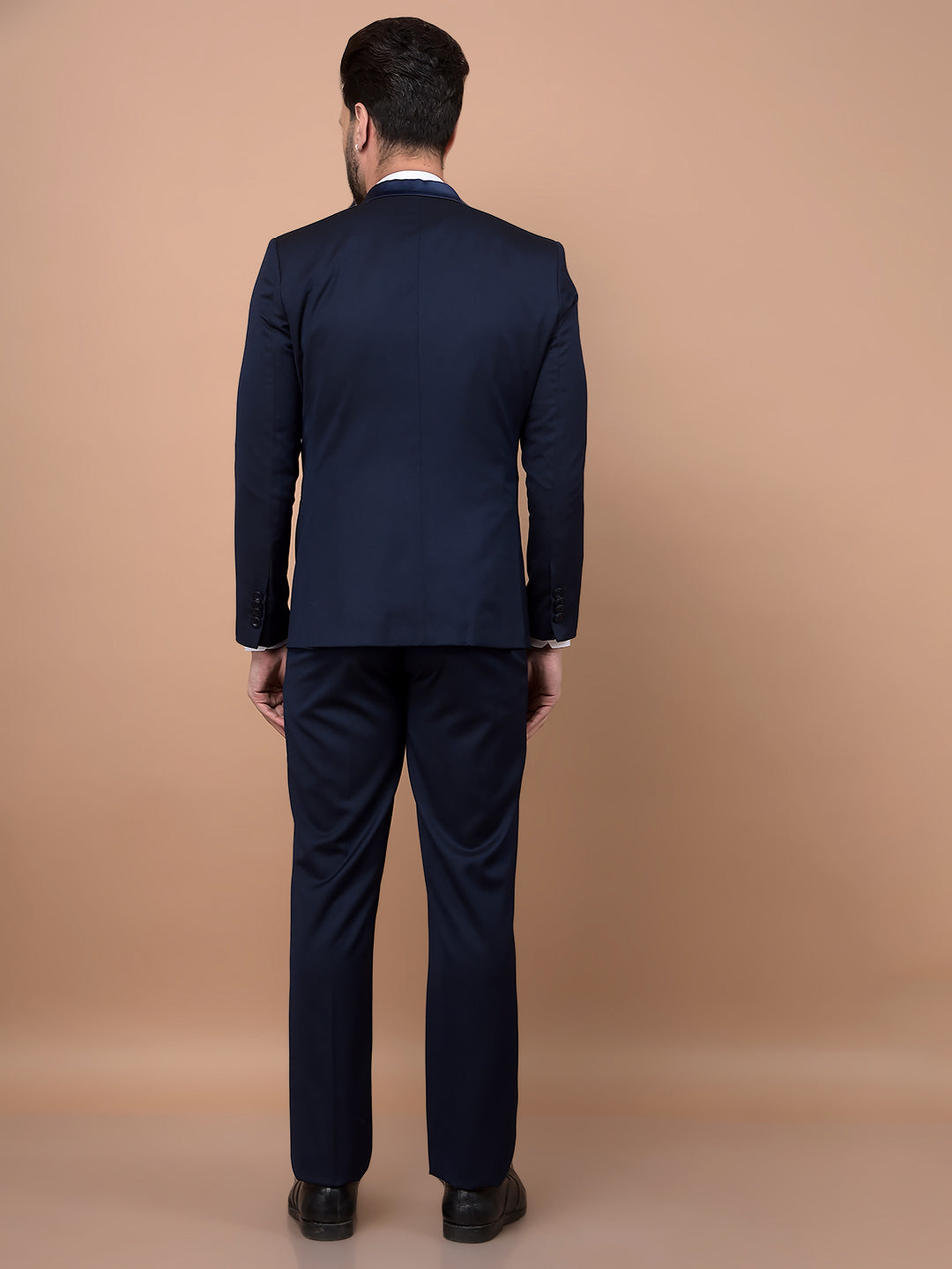 Navy Blue 2 Pieces Suit-Men Suits-Crimsoune Club