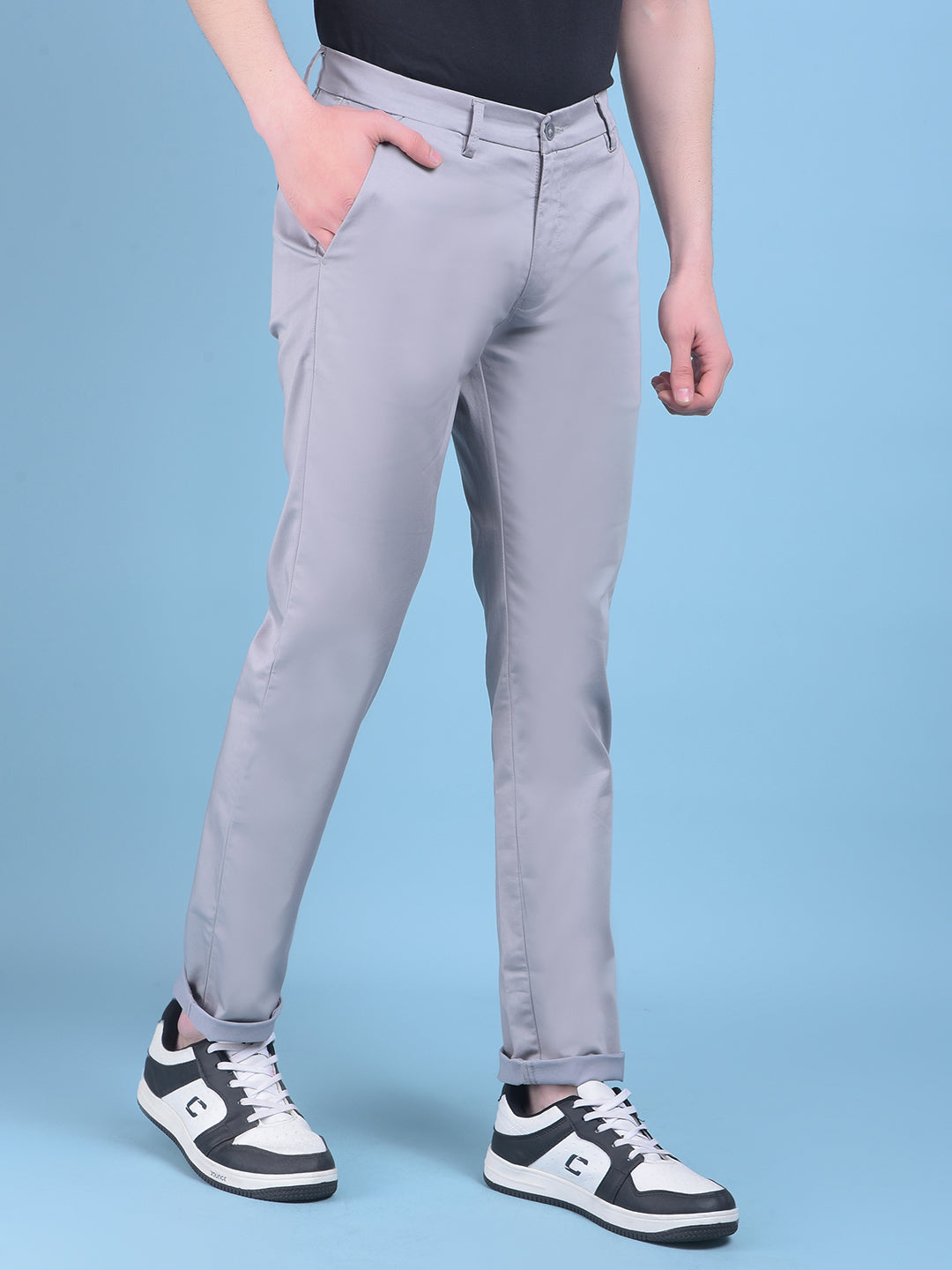 Grey Trousers-Men Trousers-Crimsoune Club