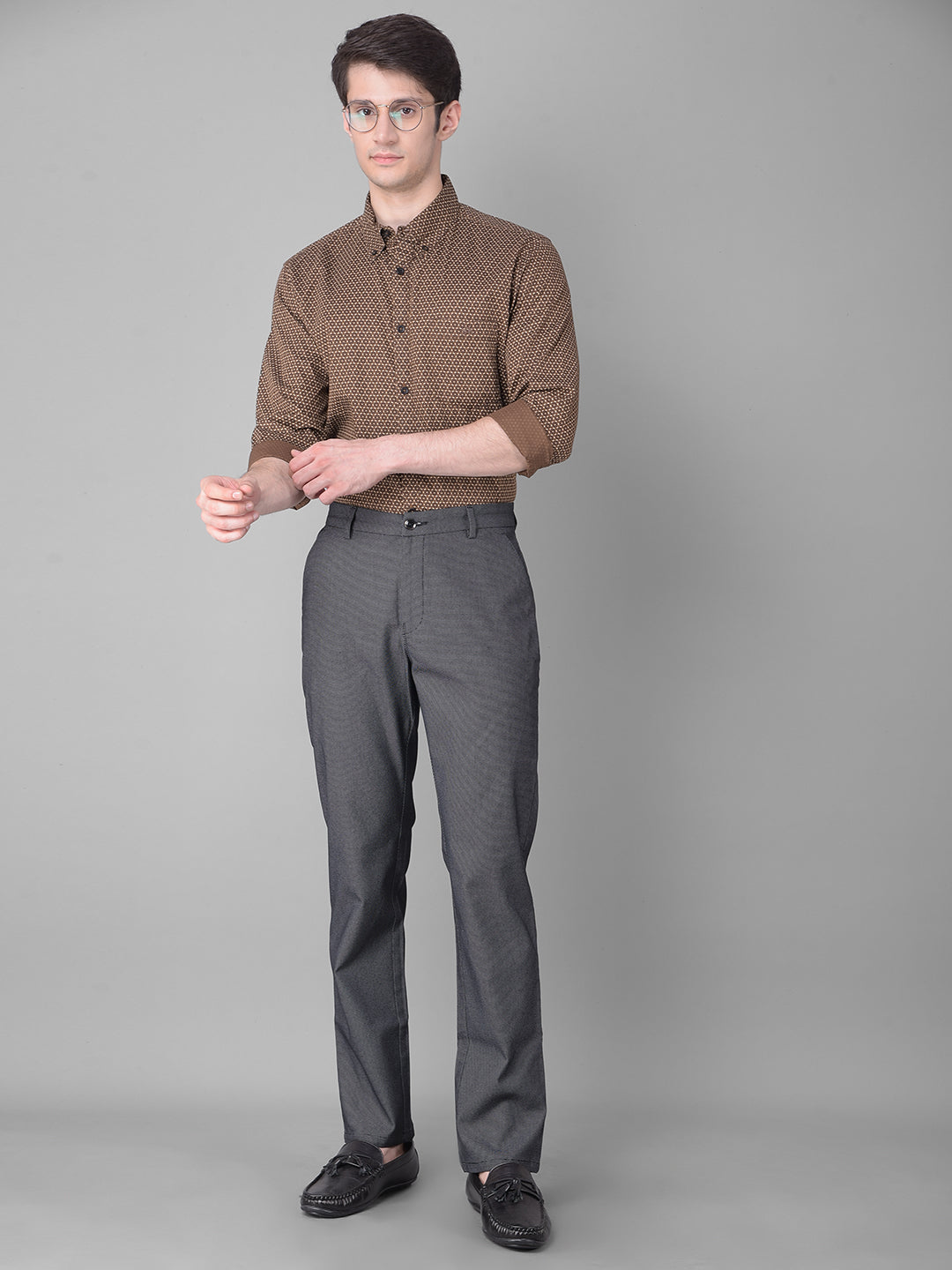 Black Printed Trousers-Men Trousers-Crimsoune Club